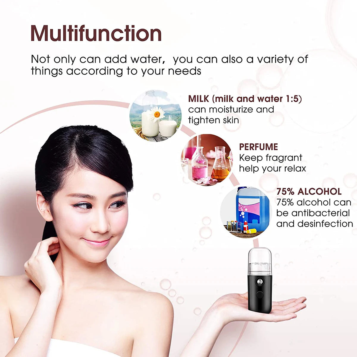 30ml Mini Humidifier Portable Rechargeable Small Facial Steamer Wireless Nano Personal Face Hydrat Sprayer Cool Mist Maker