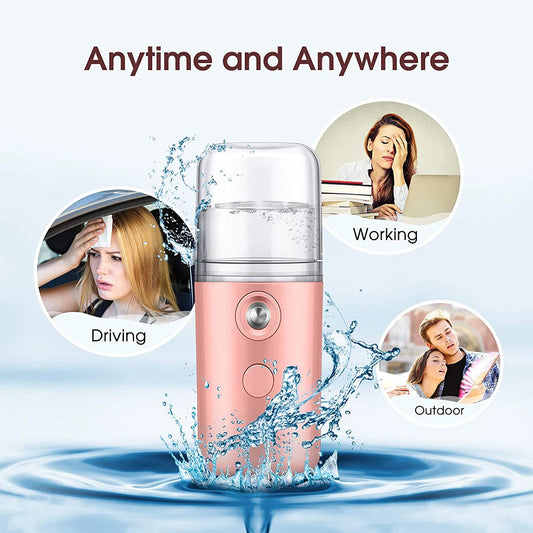 30ml Mini Humidifier Portable Rechargeable Small Facial Steamer Wireless Nano Personal Face Hydrat Sprayer Cool Mist Maker